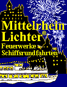 Mittelrhein Lichter Rheinschifffahrt mit Feuerwerk auf dem Rhein zwischen Koblenz und Rdesheim, Winzerhoffeste, Goldener Weinherbst, Weinfeste,  2003